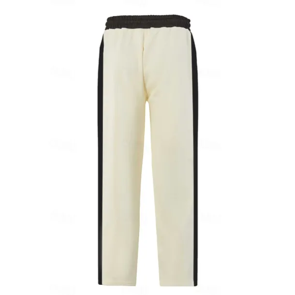 Men's Sweatpants Trousers Casual Pants Patchwork Pocket Drawstring Color Block Comfort Vacation Sports Outdoor Casual Black White Micro-elastic