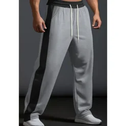 Men's Sweatpants Trousers Casual Pants Patchwork Pocket Drawstring Color Block Comfort Vacation Sports Outdoor Casual Black White Micro-elastic