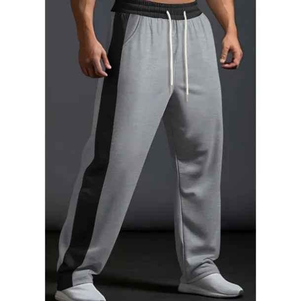 Men's Sweatpants Trousers Casual Pants Patchwork Pocket Drawstring Color Block Comfort Vacation Sports Outdoor Casual Black White Micro-elastic