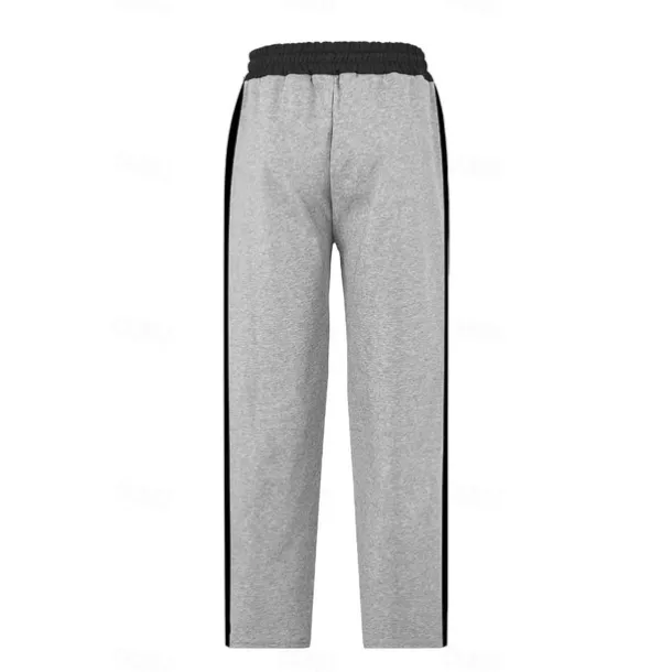 Men's Sweatpants Trousers Casual Pants Patchwork Pocket Drawstring Color Block Comfort Vacation Sports Outdoor Casual Black White Micro-elastic