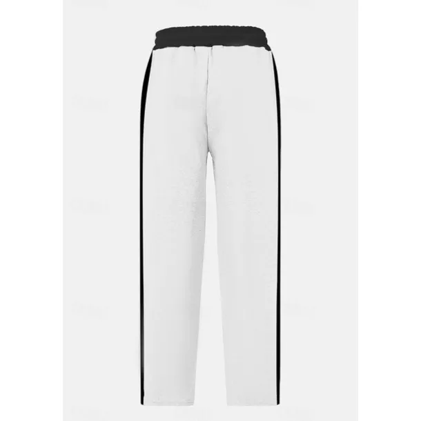 Men's Sweatpants Trousers Casual Pants Patchwork Pocket Drawstring Color Block Comfort Vacation Sports Outdoor Casual Black White Micro-elastic