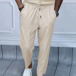 Men's Sweatpants Trousers Straight Leg Sweatpants Pocket Drawstring Elastic Waist Plain Comfort Sports Outdoor Daily Fashion Casual Black White Micro-elastic