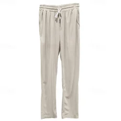 Men's Sweatpants Trousers Straight Leg Sweatpants Pocket Drawstring Elastic Waist Plain Comfort Sports Outdoor Daily Fashion Casual Black White Micro-elastic