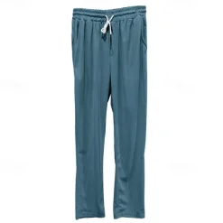 Men's Sweatpants Trousers Straight Leg Sweatpants Pocket Drawstring Elastic Waist Plain Comfort Sports Outdoor Daily Fashion Casual Black White Micro-elastic