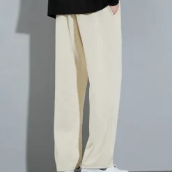 Men's Sweatpants Trousers Straight Leg Sweatpants Pocket Drawstring Elastic Waist Plain Comfort Sports Outdoor Daily Fashion Casual Black Beige Micro-elastic