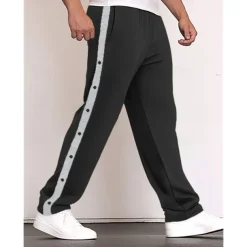 Men's Sweatpants Wide Leg Sweatpants Trousers Pocket Drawstring Elastic Waist Color Block Comfort Sports Outdoor Daily Fashion Casual Black White Micro-elastic