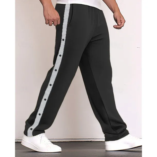 Men's Sweatpants Wide Leg Sweatpants Trousers Pocket Drawstring Elastic Waist Color Block Comfort Sports Outdoor Daily Fashion Casual Black White Micro-elastic