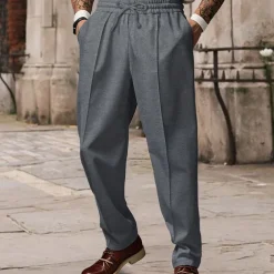 Men's Sweatpants Wide Leg Sweatpants Trousers Pocket Drawstring Elastic Waist Plain Comfort Sports Outdoor Daily Fashion Casual ArmyGreen Black Micro-elastic