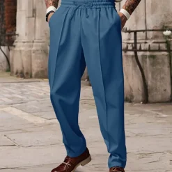 Men's Sweatpants Wide Leg Sweatpants Trousers Pocket Drawstring Elastic Waist Plain Comfort Sports Outdoor Daily Fashion Casual ArmyGreen Black Micro-elastic