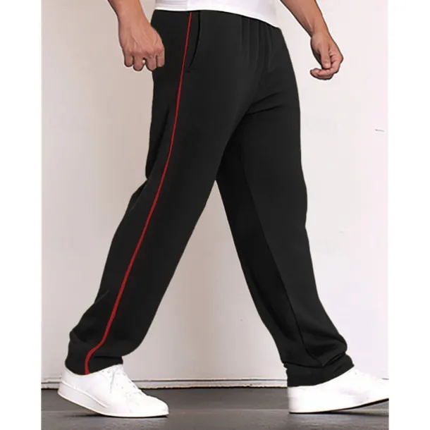Men's Sweatpants Wide Leg Sweatpants Trousers Patchwork Pocket Drawstring Color Block Comfort Sports Outdoor Daily Fashion Casual Black Red Micro-elastic