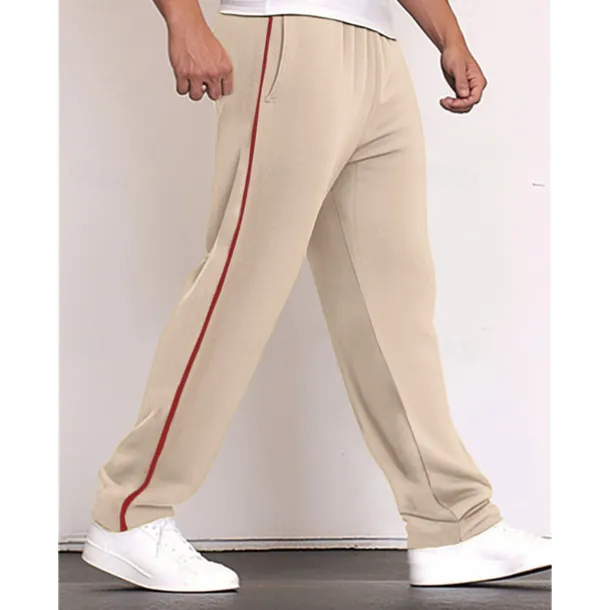 Men's Sweatpants Wide Leg Sweatpants Trousers Patchwork Pocket Drawstring Color Block Comfort Sports Outdoor Daily Fashion Casual Black Red Micro-elastic