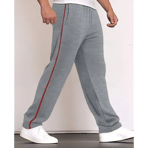 Men's Sweatpants Wide Leg Sweatpants Trousers Patchwork Pocket Drawstring Color Block Comfort Sports Outdoor Daily Fashion Casual Black Red Micro-elastic