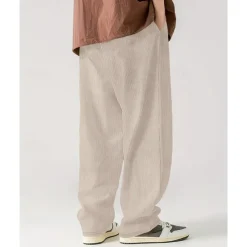 Men's Sweatpants Wide Leg Sweatpants Corduroy Pants Trousers Pocket Drawstring Elastic Waist Plain Comfort Sports Outdoor Daily Fashion Casual Black White Micro-elastic