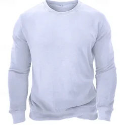 Men's Sweatshirt Black White Wine Army Green Light Grey Crew Neck Plain Sports & Outdoor Daily Holiday Streetwear Basic Casual Fall & Winter Clothing Apparel Hoodies Sweatshirts