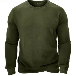 Men's Sweatshirt Black White Wine Army Green Light Grey Crew Neck Plain Sports & Outdoor Daily Holiday Streetwear Basic Casual Fall & Winter Clothing Apparel Hoodies Sweatshirts