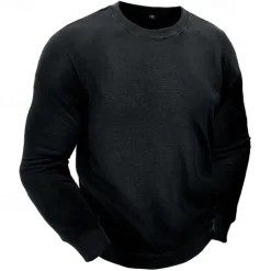 Men's Sweatshirt Black White Wine Army Green Light Grey Crew Neck Plain Sports & Outdoor Daily Holiday Streetwear Basic Casual Fall & Winter Clothing Apparel Hoodies Sweatshirts