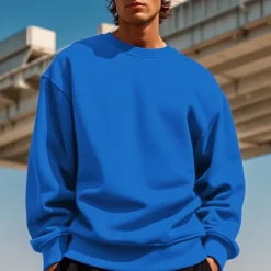 Men's Sweatshirt Black White Yellow Red Navy Blue Crew Neck Plain Patchwork Sports & Outdoor Daily Holiday Polyester Streetwear Basic Casual Spring & Fall Clothing Apparel Hoodies Sweatshirts Long