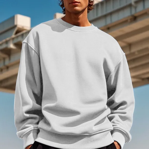 Men's Sweatshirt Black White Yellow Red Navy Blue Crew Neck Plain Patchwork Sports & Outdoor Daily Holiday Polyester Streetwear Basic Casual Spring & Fall Clothing Apparel Hoodies Sweatshirts Long