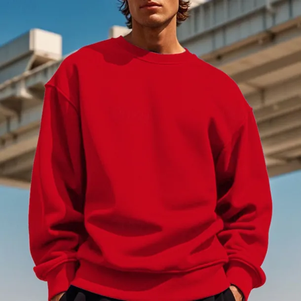 Men's Sweatshirt Black White Yellow Red Navy Blue Crew Neck Plain Patchwork Sports & Outdoor Daily Holiday Polyester Streetwear Basic Casual Spring & Fall Clothing Apparel Hoodies Sweatshirts Long