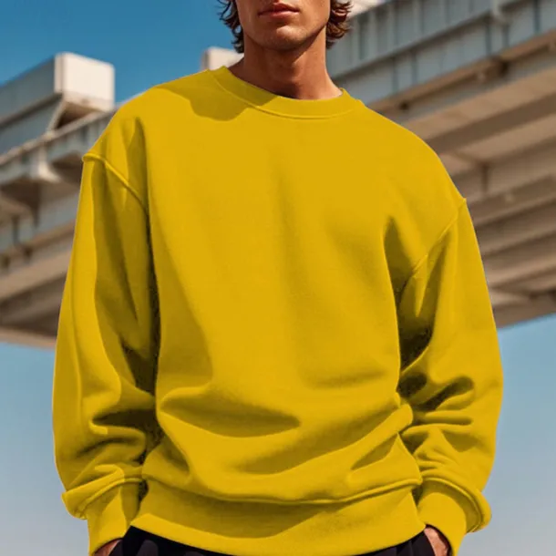 Men's Sweatshirt Black White Yellow Red Navy Blue Crew Neck Plain Patchwork Sports & Outdoor Daily Holiday Polyester Streetwear Basic Casual Spring & Fall Clothing Apparel Hoodies Sweatshirts Long