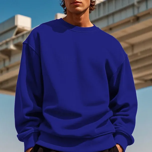 Men's Sweatshirt Black White Yellow Red Navy Blue Crew Neck Plain Patchwork Sports & Outdoor Daily Holiday Polyester Streetwear Basic Casual Spring & Fall Clothing Apparel Hoodies Sweatshirts Long