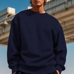 Men's Sweatshirt Black White Yellow Red Navy Blue Crew Neck Plain Patchwork Sports & Outdoor Daily Holiday Polyester Streetwear Basic Casual Spring & Fall Clothing Apparel Hoodies Sweatshirts Long