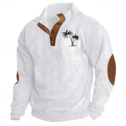 Men's Sweatshirt Quarter Zip Sweatshirt Black White Navy Blue Green Half Zip Color Block Tree Sports & Outdoor Daily Holiday Polyester Corduroy Streetwear Basic Casual Fall & Winter Clothing Apparel