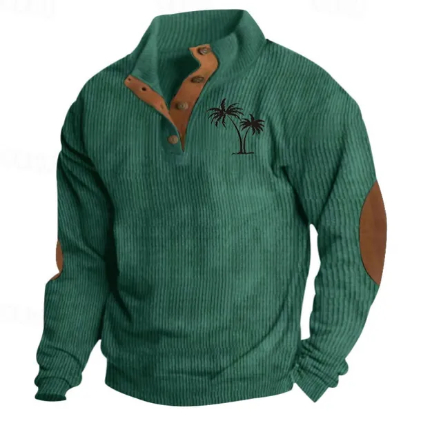 Men's Sweatshirt Quarter Zip Sweatshirt Black White Navy Blue Green Half Zip Color Block Tree Sports & Outdoor Daily Holiday Polyester Corduroy Streetwear Basic Casual Fall & Winter Clothing Apparel