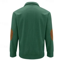 Men's Sweatshirt Quarter Zip Sweatshirt Black White Navy Blue Green Half Zip Color Block Tree Sports & Outdoor Daily Holiday Polyester Corduroy Streetwear Basic Casual Fall & Winter Clothing Apparel