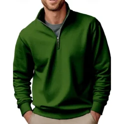 Men's Sweatshirt Quarter Zip Sweatshirt Black White Red Blue Green Half Zip Plain Sports & Outdoor Daily Holiday Polyester Streetwear Casual Spring & Fall Clothing Apparel Hoodies Sweatshirts Long