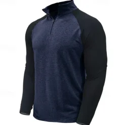 Men's Sweatshirt Quarter Zip Sweatshirt White Red Royal Blue Blue Green Half Zip Color Block Patchwork Sports & Outdoor Daily Holiday Streetwear Basic Casual Spring & Fall Clothing Apparel Hoodies