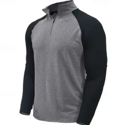 Men's Sweatshirt Quarter Zip Sweatshirt White Red Royal Blue Blue Green Half Zip Color Block Patchwork Sports & Outdoor Daily Holiday Streetwear Basic Casual Spring & Fall Clothing Apparel Hoodies