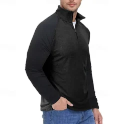 Men's Sweatshirt Quarter Zip Sweatshirt White Red Royal Blue Blue Green Half Zip Color Block Patchwork Sports & Outdoor Daily Holiday Streetwear Basic Casual Spring & Fall Clothing Apparel Hoodies