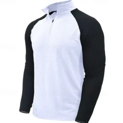 Men's Sweatshirt Quarter Zip Sweatshirt White Red Royal Blue Blue Green Half Zip Color Block Patchwork Sports & Outdoor Daily Holiday Streetwear Basic Casual Spring & Fall Clothing Apparel Hoodies