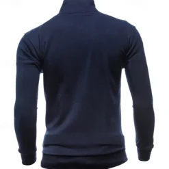 Men's Sweatshirt Zip Up Hoodie Full Zip Sweatshirt Black Wine Army Green Navy Blue Light Grey Standing Collar Plain Zip Up Sports & Outdoor Daily Holiday Polyester Streetwear Basic Casual Spring