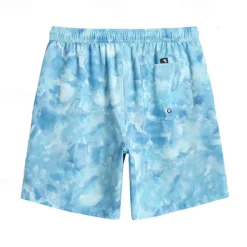 Men's Swim Shorts Board Shorts Swim Trunks Print Quick dry Breathable Drawstring Elastic Waist Vacation Beach Hawaiian Casual Blue