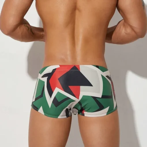 Men's Swim Shorts Swim Briefs Daily Wear Vacation Summer Beach Swimming Quick Dry Soft Comfortable Drawstring Elastic Waist Color Block Short Gymnatics Casual Activewear Green Low Waist