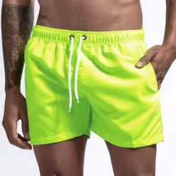 Men's Swim Shorts Swim Trunks Quick Dry Board Shorts Bathing Suit Breathable Drawstring With Pockets - Swimming Surfing Beach Water Sports Solid Colored Spring Summer