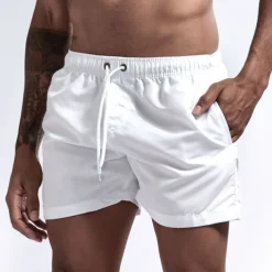 Men's Swim Shorts Swim Trunks Quick Dry Board Shorts Bathing Suit Breathable Drawstring With Pockets - Swimming Surfing Beach Water Sports Solid Colored Spring Summer