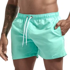 Men's Swim Shorts Swim Trunks Quick Dry Board Shorts Bathing Suit Breathable Drawstring With Pockets - Swimming Surfing Beach Water Sports Solid Colored Spring Summer