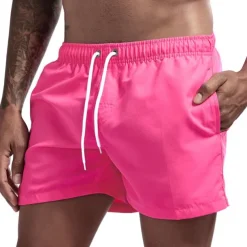 Men's Swim Shorts Swim Trunks Quick Dry Board Shorts Bathing Suit Breathable Drawstring With Pockets - Swimming Surfing Beach Water Sports Solid Colored Spring Summer