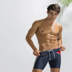 Men's Swim Trunks Board Shorts Swim Brief Pocket Drawstring Elastic Waist Color Block Comfort Breathable Short Casual Daily Holiday Fashion Streetwear Black Deep Blue Micro-elastic