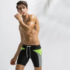 Men's Swim Trunks Board Shorts Swim Brief Pocket Drawstring Elastic Waist Color Block Comfort Breathable Short Casual Daily Holiday Fashion Streetwear Black Deep Blue Micro-elastic