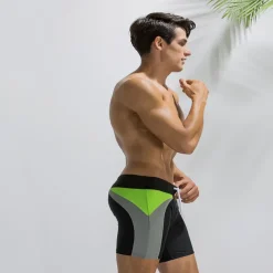 Men's Swim Trunks Board Shorts Swim Brief Pocket Drawstring Elastic Waist Color Block Comfort Breathable Short Casual Daily Holiday Fashion Streetwear Black Deep Blue Micro-elastic