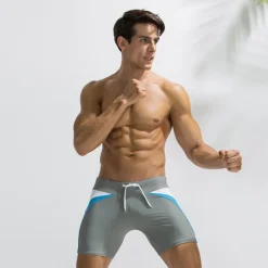 Men's Swim Trunks Board Shorts Swim Brief Pocket Drawstring Elastic Waist Color Block Comfort Breathable Short Casual Daily Holiday Fashion Streetwear Black Deep Blue Micro-elastic