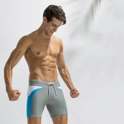 Men's Swim Trunks Board Shorts Swim Brief Pocket Drawstring Elastic Waist Color Block Comfort Breathable Short Casual Daily Holiday Fashion Streetwear Black Deep Blue Micro-elastic