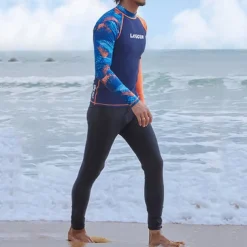 Men's Swim Trunks Rash guard Swimsuit Lightweight Long Sleeve Swimwear Swimsuit 2 Piece Swimming Surfing Beach Water Sports Printed Summer Spring Autumn