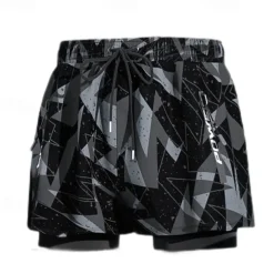 Men's Swim Trunks Swim Shorts Quick Dry Lightweight Board Shorts Bathing Suit with Pockets Compression Liner Drawstring Swimming Surfing Beach Water Sports Solid Colored Summer