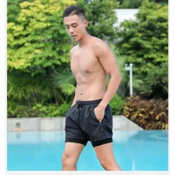 Men's Swim Trunks Swim Shorts Quick Dry Lightweight Board Shorts Bathing Suit with Pockets Compression Liner Drawstring Swimming Surfing Beach Water Sports Solid Colored Summer