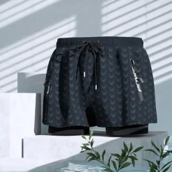 Men's Swim Trunks Swim Shorts Quick Dry Lightweight Board Shorts Bathing Suit with Pockets Compression Liner Drawstring Swimming Surfing Beach Water Sports Solid Colored Summer